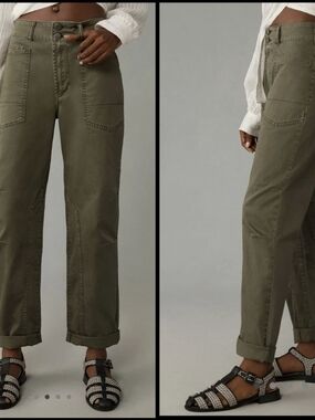 Anthropologie Pilcro Size 31 The Wanderer Relaxed Pants Camo Army Green